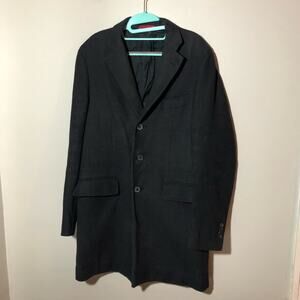 Isaia Napoli oger mens overcoat wool cashmere cotton 48 charcoal gray Colorado